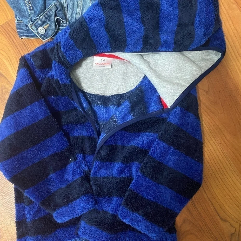 HANNA ANDERSSON and PLACE bundle of jackets fuzzy blue jean denim school size 5